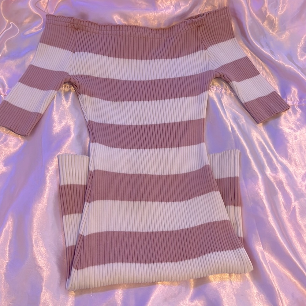 Striped pink and white dress never worn